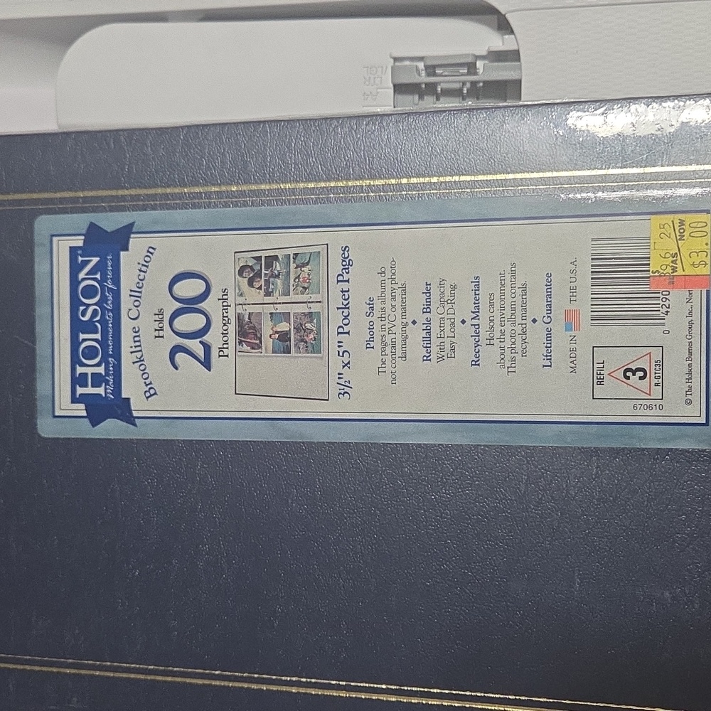 Vintage Holson Photo Book 3 Ring Binder Refillable Holds 200 3.5 X 5" Photos New